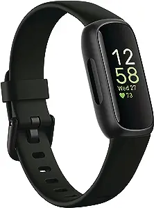 Fitbit Inspire 3 Health &-Fitness-Tracker with Stress Management, Workout Intensity, Sleep Tracking, 24/7 Heart Rate and more, Midnight Zen/Black One Size (S & L Bands Included)